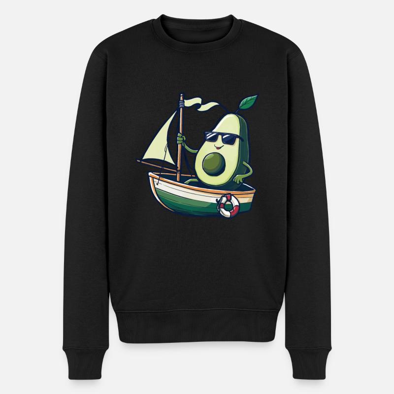 Obst Avocado Bootfahren Geschenk - Männer Premium Bio Pullover - Schwarz