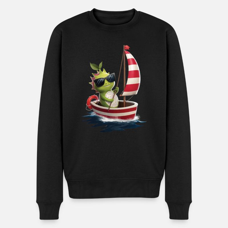 Obst Drachenfrucht Bootfahren Geschenk - Männer Premium Bio Pullover - Schwarz