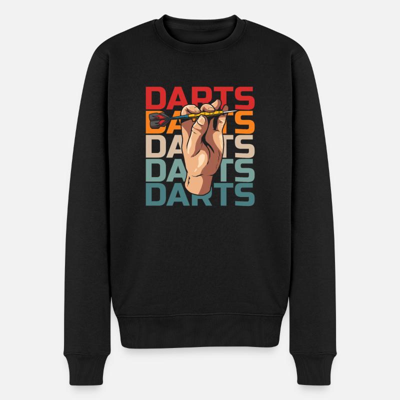 Dart Dartspieler - Männer Premium Bio Pullover - Schwarz