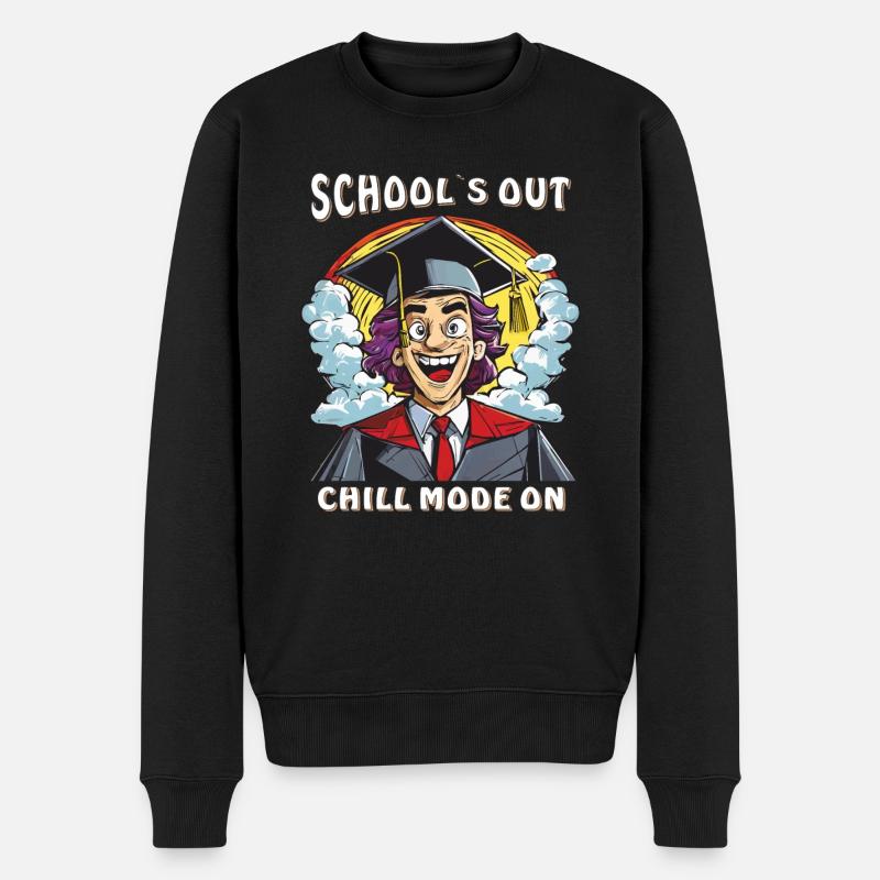 SCHOOL`S OUT CHILL MODE ON - Männer Premium Bio Pullover - Schwarz