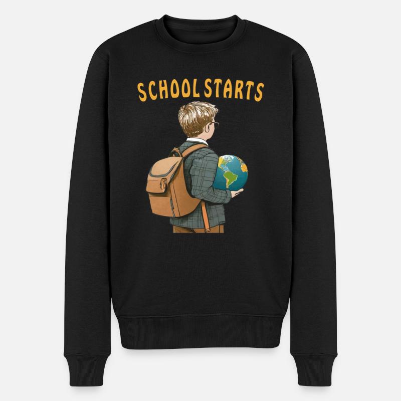 SCHOOL STARTS - Männer Premium Bio Pullover - Schwarz