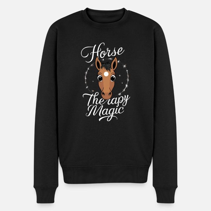 Heilung Durch Pferdetherapie Und Therapeutisches - Männer Premium Bio Pullover - Schwarz
