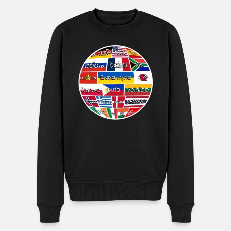 Misanthrope Grumpy Curse Words - Männer Premium Bio Pullover - Schwarz