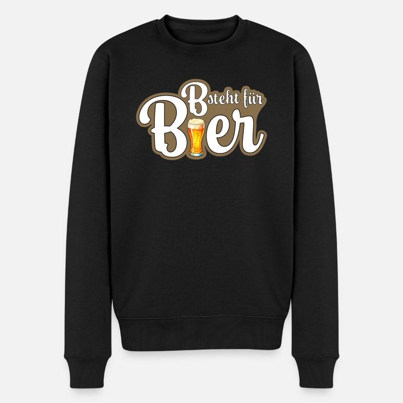 B steht für Bier - Männer Premium Bio Pullover - Schwarz
