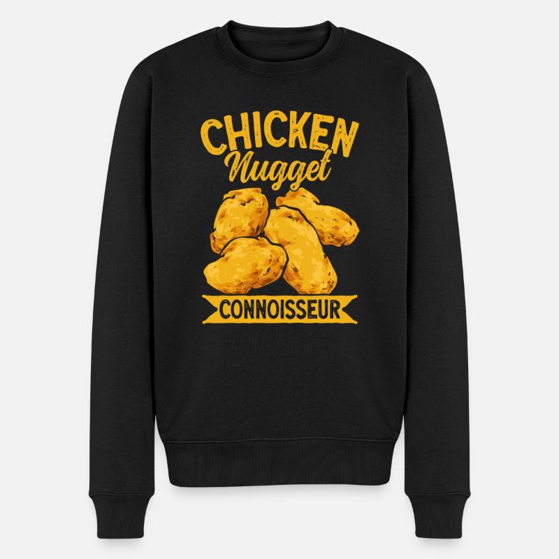Kylling Nugget Elsker Kylling Nuggets - Økologisk premium-sweatshirt til mænd - sort