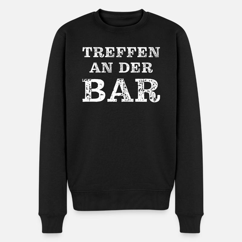 TREFFEN AN DER BAR - Männer Premium Bio Pullover - Schwarz