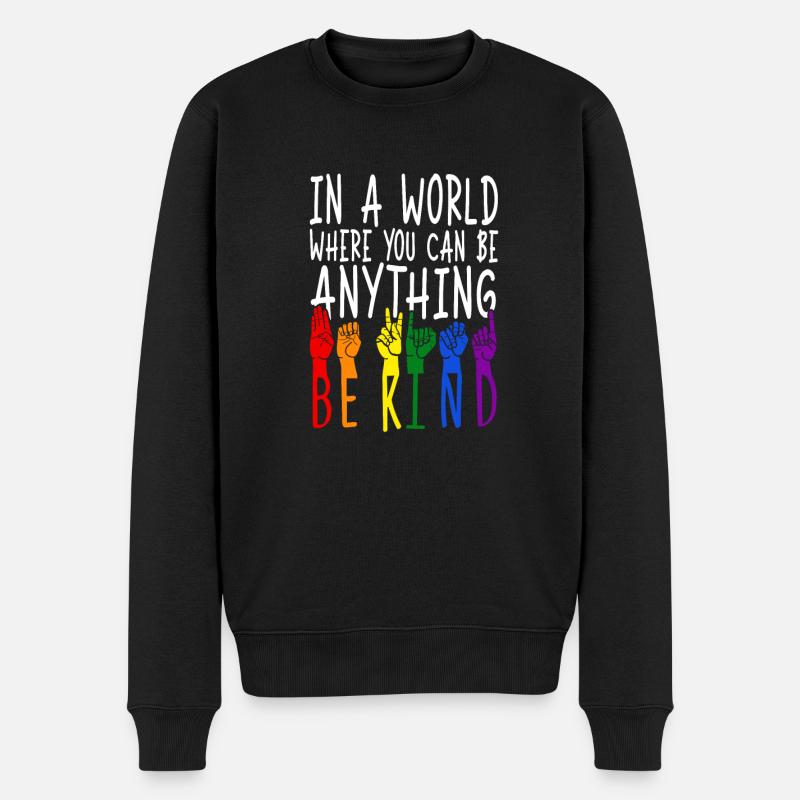 ASL Sign Language Interpreter - Men's Premium Organic Jumper - black