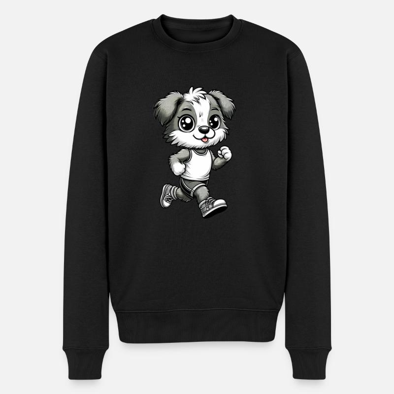 Chien marathonien mignon - Pull Premium bio Homme - noir