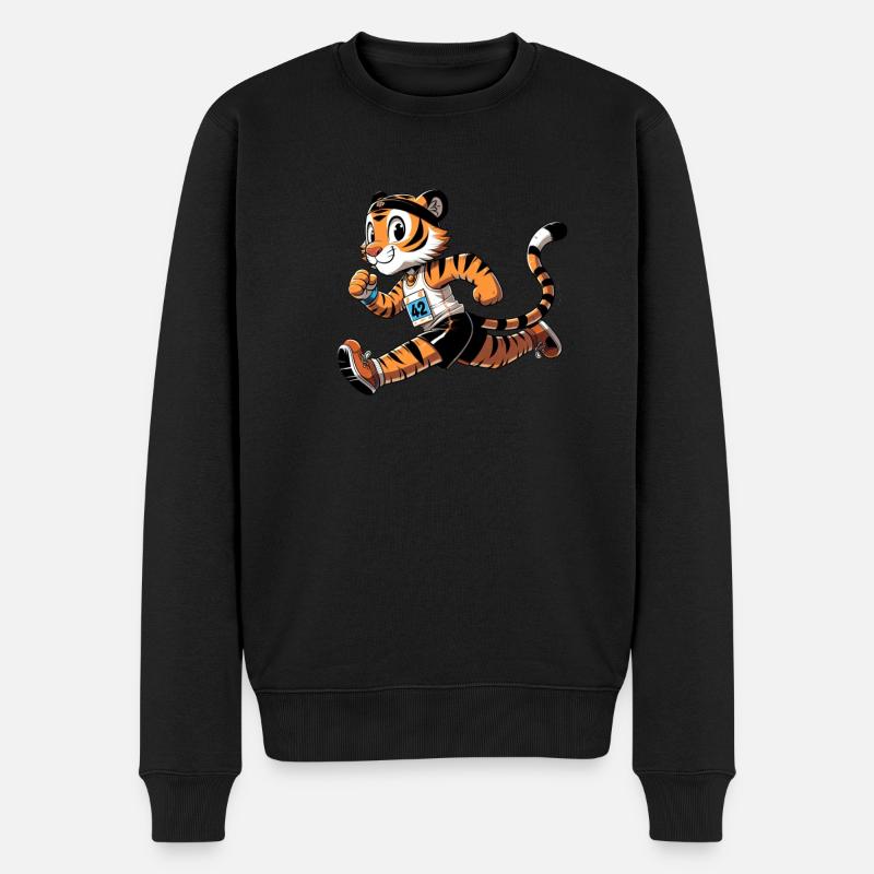 Mignon marathonien tigre - Pull Premium bio Homme - noir