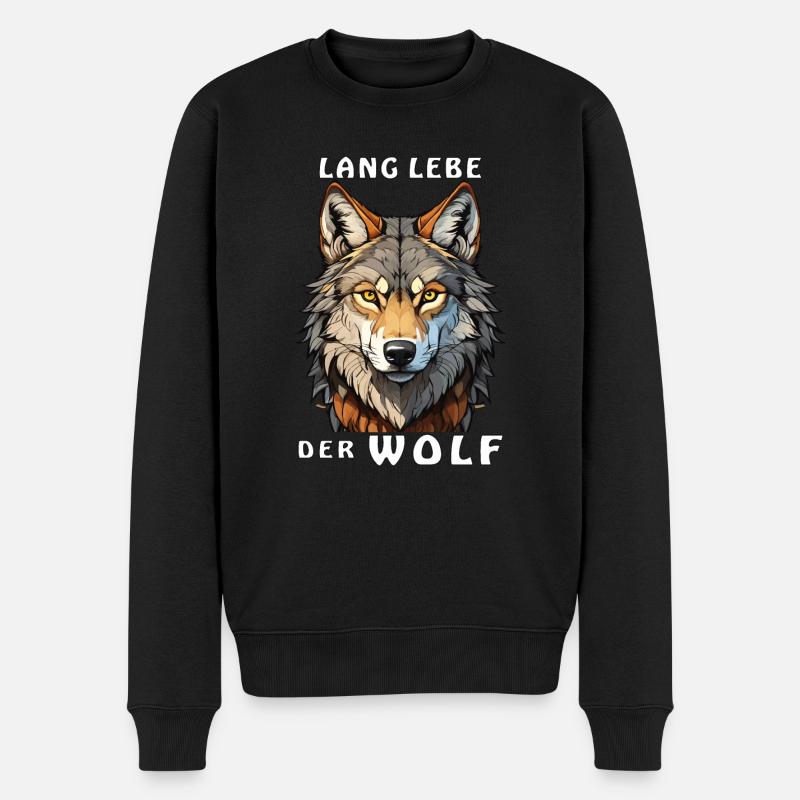 VIVE LE LOUP - Pull Premium bio Homme - noir