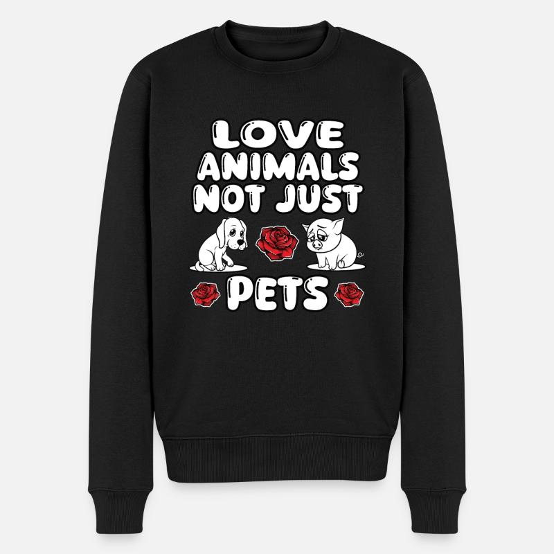 Love Animals not just Pets - Männer Premium Bio Pullover - Schwarz