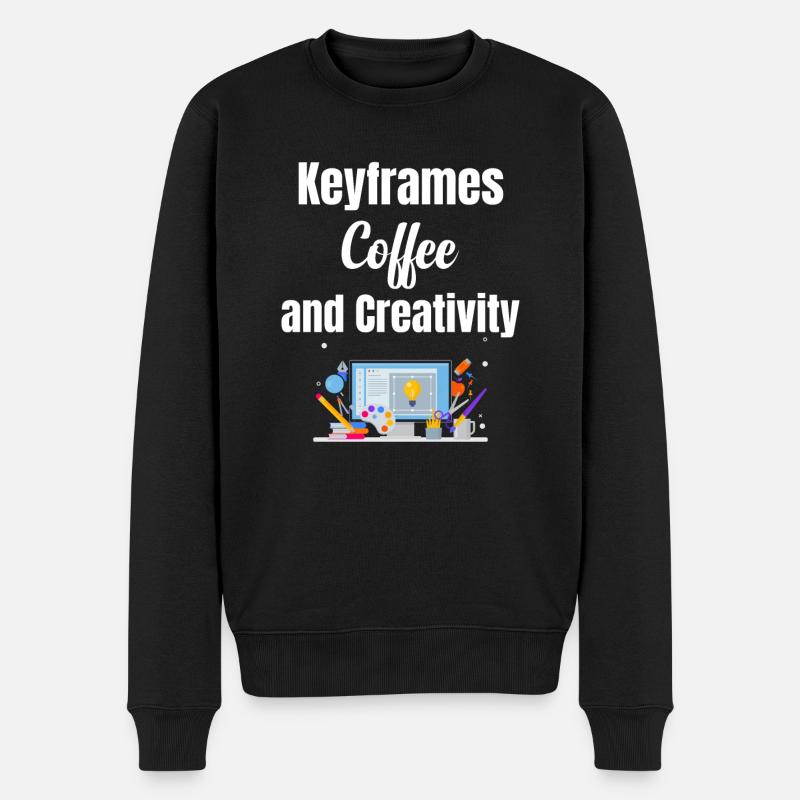 Keyframes, coffee and creativity funnier - Men's Premium Organic Jumper - black