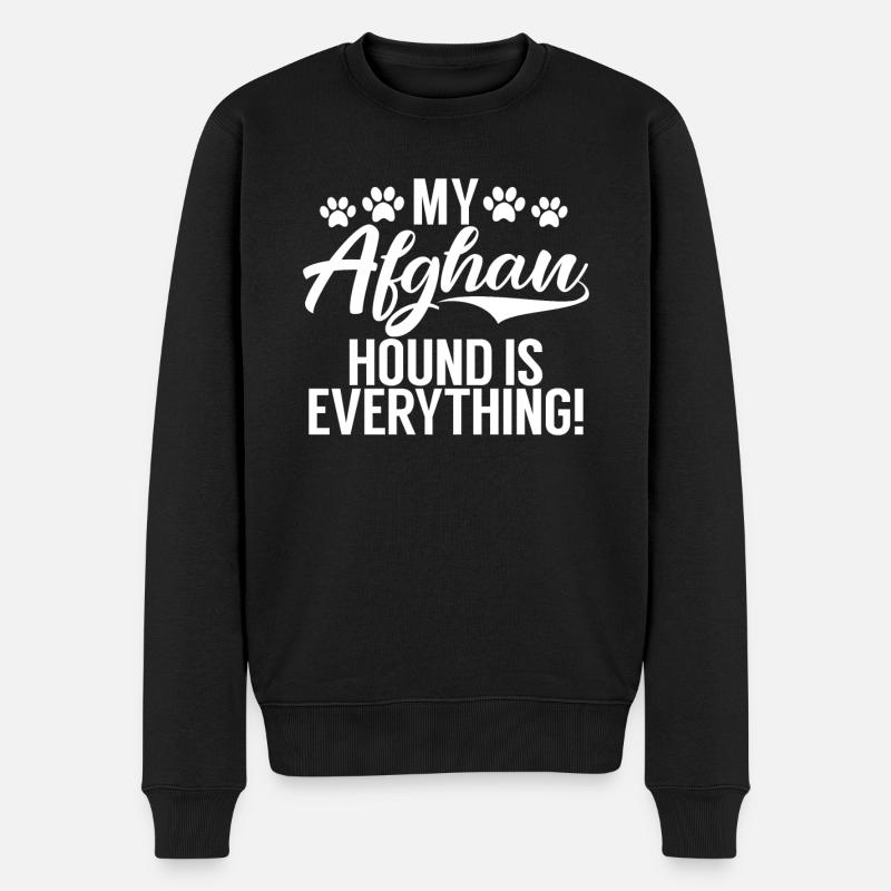Afghan Hound Gifts - Männer Premium Bio Pullover - Schwarz