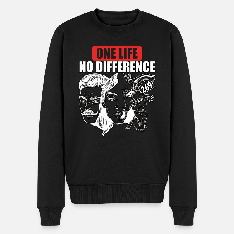 One life no Difference Equality - Men's Premium Organic Jumper - black