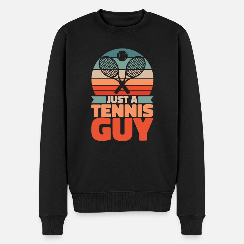 Tennis Just A Tennis Guy - Männer Premium Bio Pullover - Schwarz