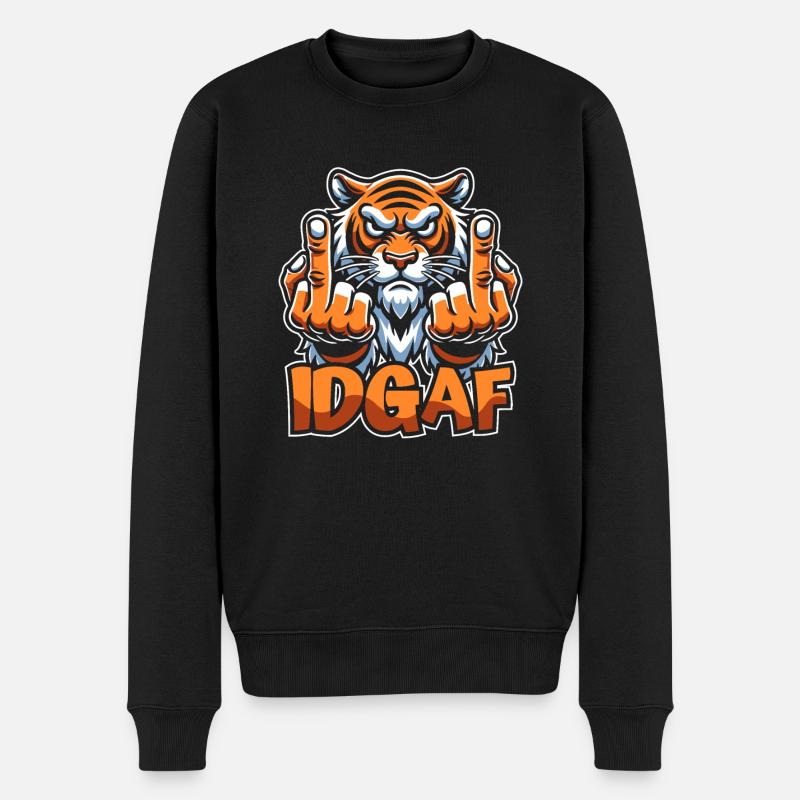 Tigre Idgaf - Pull Premium bio Homme - noir