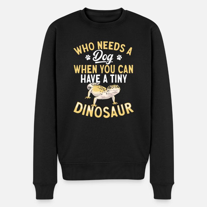 Leopardgecko Reptil Haustier Gecko - Männer Premium Bio Pullover - Schwarz