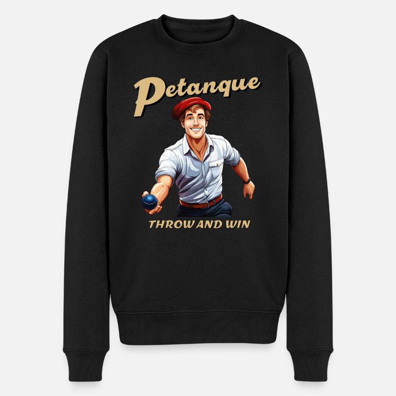 PÉTANQUE LANCER ET GAGNER - Pull Premium bio Homme - noir