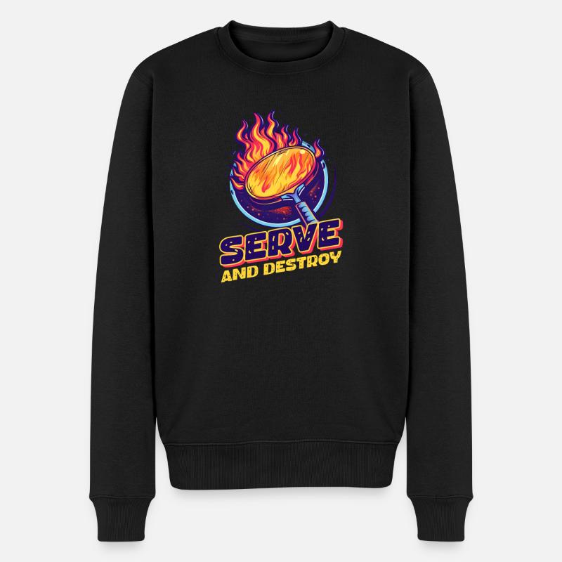 Ping Pong Servir Et Détruire - Pull Premium bio Homme - noir