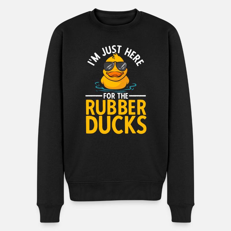 Quietscheentchen Quietscheente Gummiente - Männer Premium Bio Pullover - Schwarz