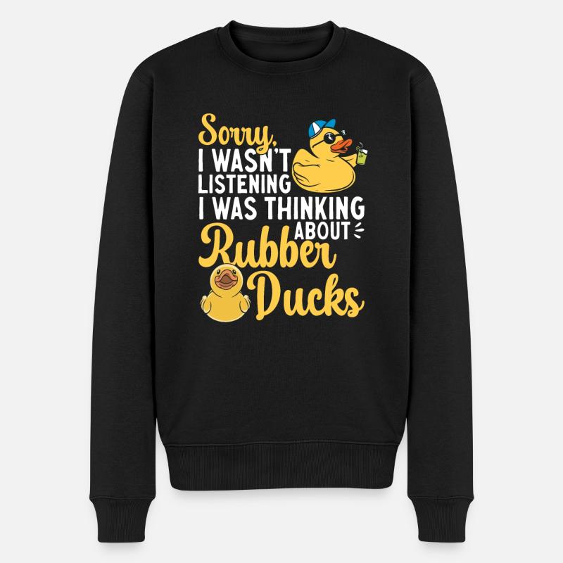 Quietscheentchen Quietscheente Gummiente - Männer Premium Bio Pullover - Schwarz