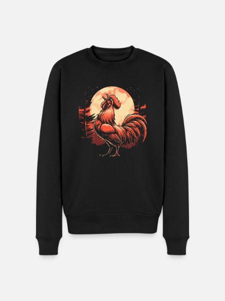 Chicken Hen Moon Howling - Men's Premium Organic Jumper - black