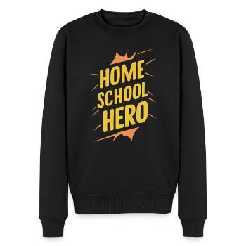 École-maison Maman Papa Vie de famille Parcours communautaire - Pull Premium bio Homme - noir - Devant - Nico (187cm)