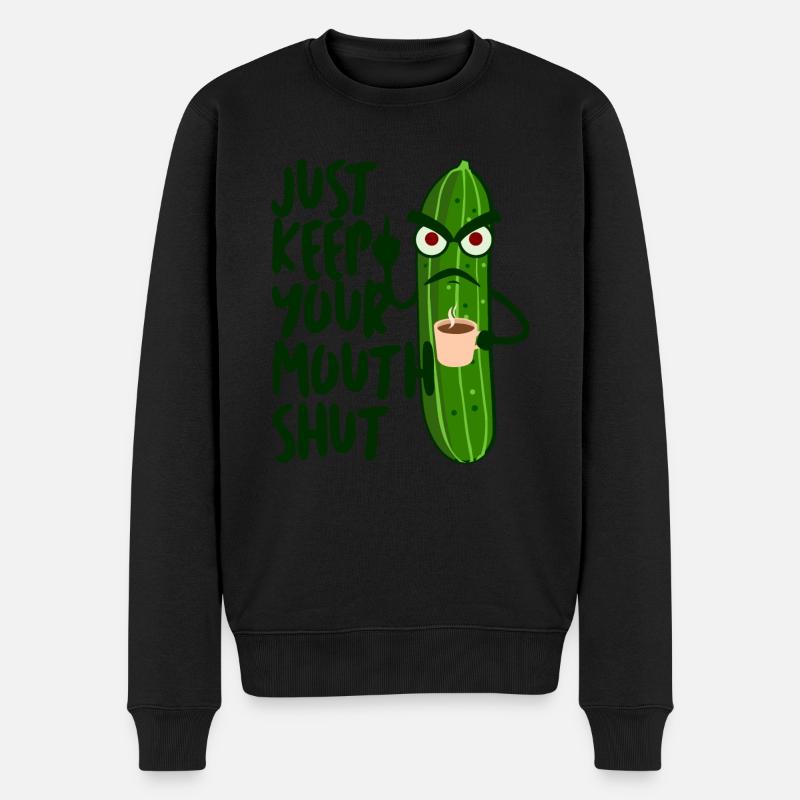 Grumpy Concombre Doigt d’honneur Café - Pull Premium bio Homme - noir