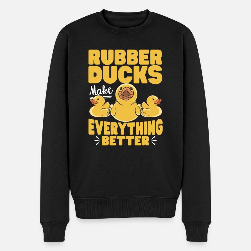Quietscheentchen Quietscheente Gummiente - Männer Premium Bio Pullover - Schwarz