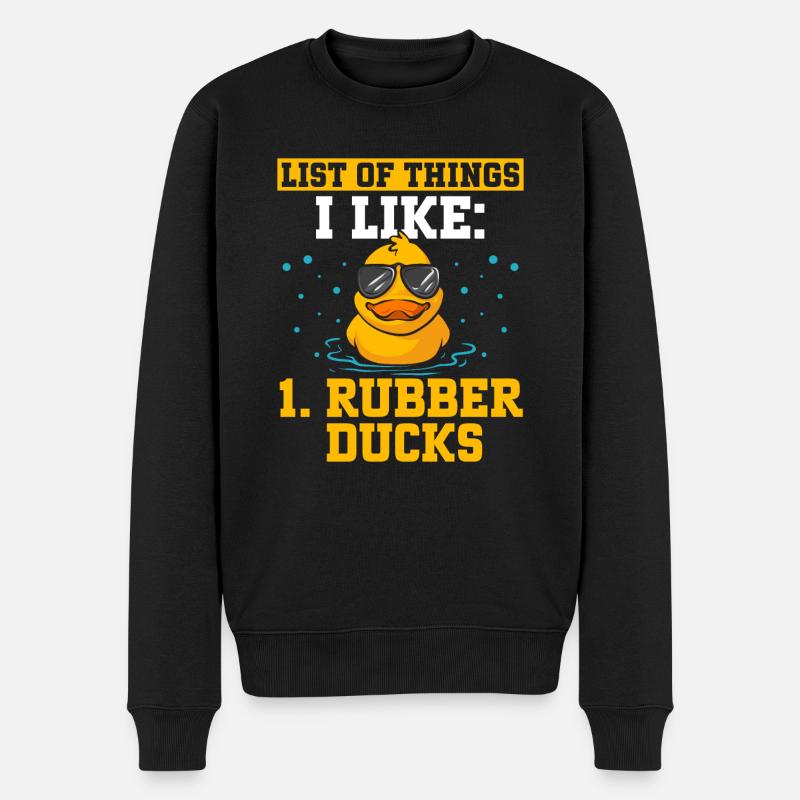 Quietscheentchen Quietscheente Gummiente - Männer Premium Bio Pullover - Schwarz