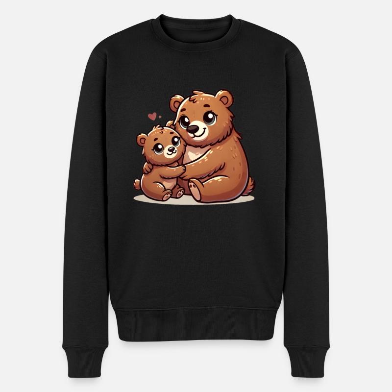 Ours aimant Parent avec enfant - Pull Premium bio Homme - noir