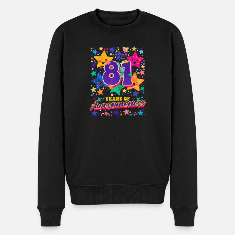 81. Geburtstag: 81 Jahre Großartigkeit - Männer Premium Bio Pullover - Schwarz