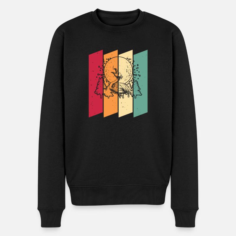 Flamingo Lune Hurlement - Pull Premium bio Homme - noir
