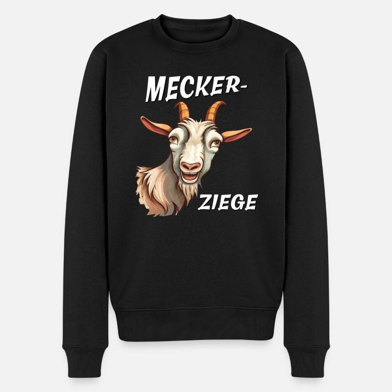 MECKER-ZIEGE - Männer Premium Bio Pullover - Schwarz