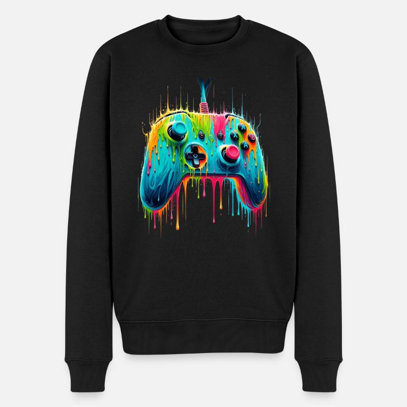 Colorful Gaming Gamer Controller - Männer Premium Bio Pullover - Schwarz
