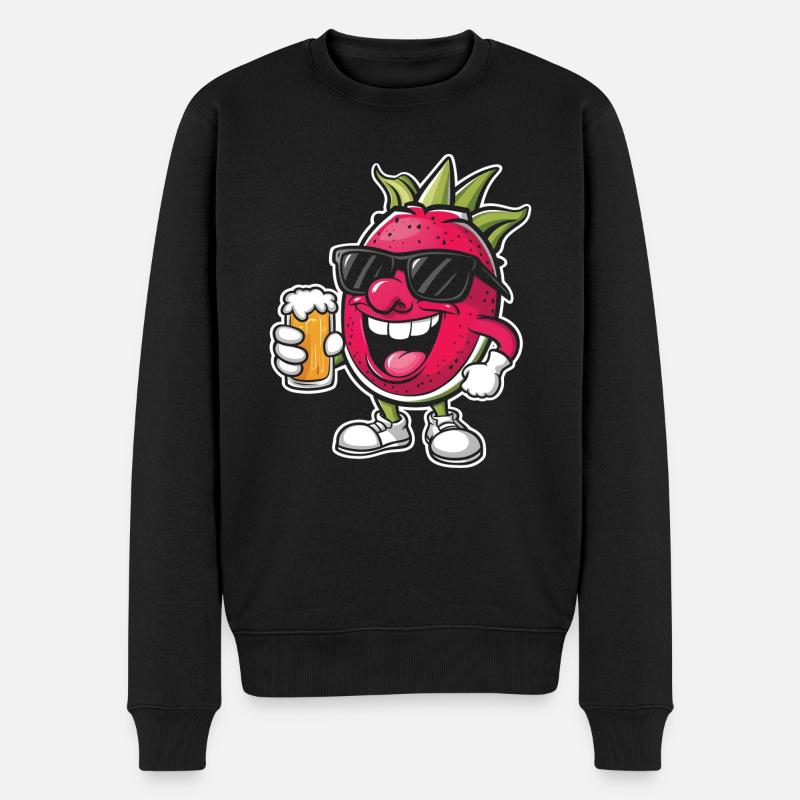 Drachenfrucht Bier - Männer Premium Bio Pullover - Schwarz