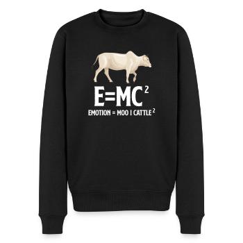 E=mc Emotion = Moo X Cattle Farmer Ranchero - Männer Premium Bio Pullover - Schwarz - Vorne - Nico (187cm)