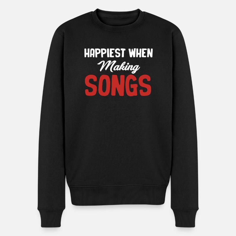 Am Glücklichsten, Wenn Man Songs Macht, Autor, - Männer Premium Bio Pullover - Schwarz