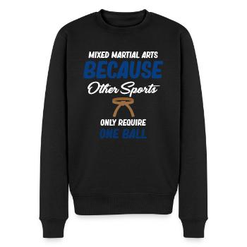 Parce que d’autres sports ne nécessitent qu’un seul ballon. - Pull Premium bio Homme - noir - Devant - Nico (187cm)