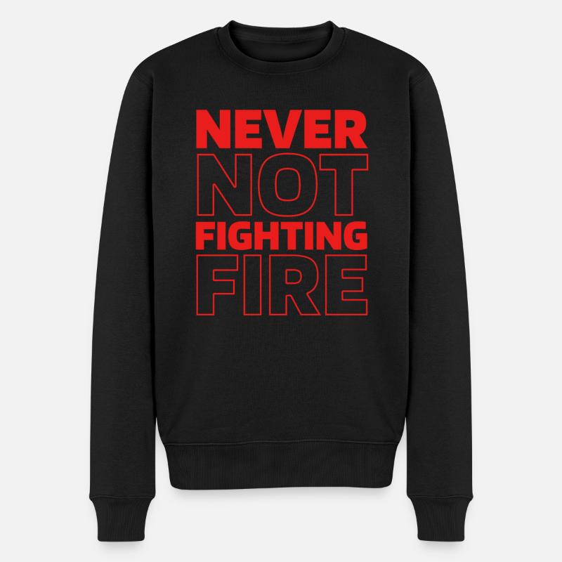 Feuerwehrmann - Männer Premium Bio Pullover - Schwarz
