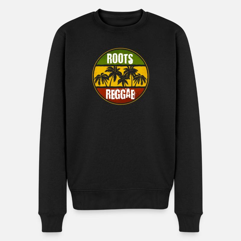 Rastafari Musik Vibes Only Rasta Jamaika Reggae - Männer Premium Bio Pullover - Schwarz
