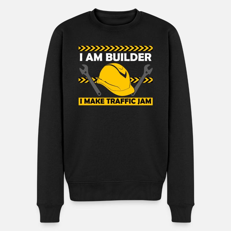 Builder Traffic Construction Site - Männer Premium Bio Pullover - Schwarz