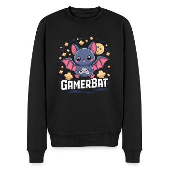 Sød Gaming Bat Gamebat til flagermuselskere - Økologisk premium-sweatshirt til mænd - sort - Foran - Nico (187cm)