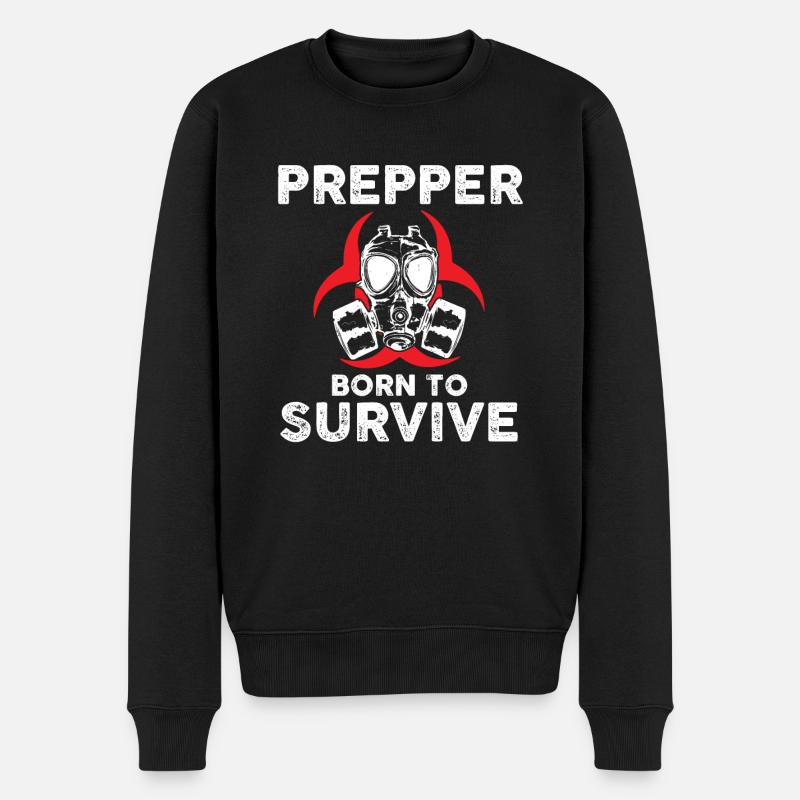 Prepper Né pour survivre - Pull Premium bio Homme - noir