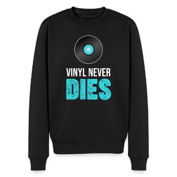 Vinyle ne meurt jamais Collectionneur Antiquité Rustique - Pull Premium bio Homme - noir - Devant - Nico (187cm)
