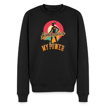 Gymnastik Turnen: Meine Kraft - Männer Premium Bio Pullover - Schwarz - Vorne - Nico (187cm)