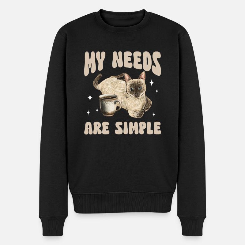 Siamkatze Katze Siamese - Männer Premium Bio Pullover - Schwarz