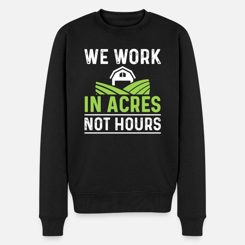 Wir arbeiten in Hektar, nicht in Stunden - Männer Premium Bio Pullover - Schwarz