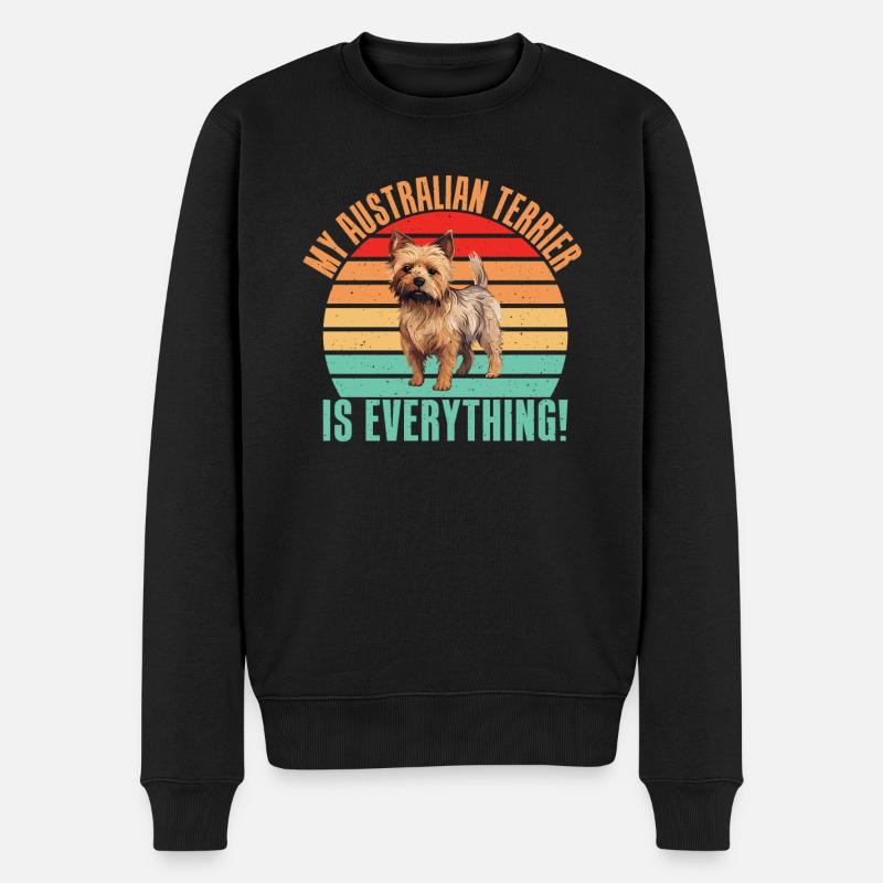 Australian Terrier Gifts - Männer Premium Bio Pullover - Schwarz