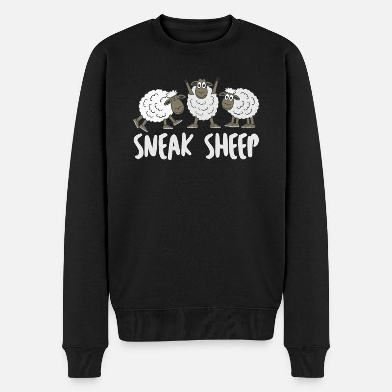 Sheep with Sneakers - Männer Premium Bio Pullover - Schwarz